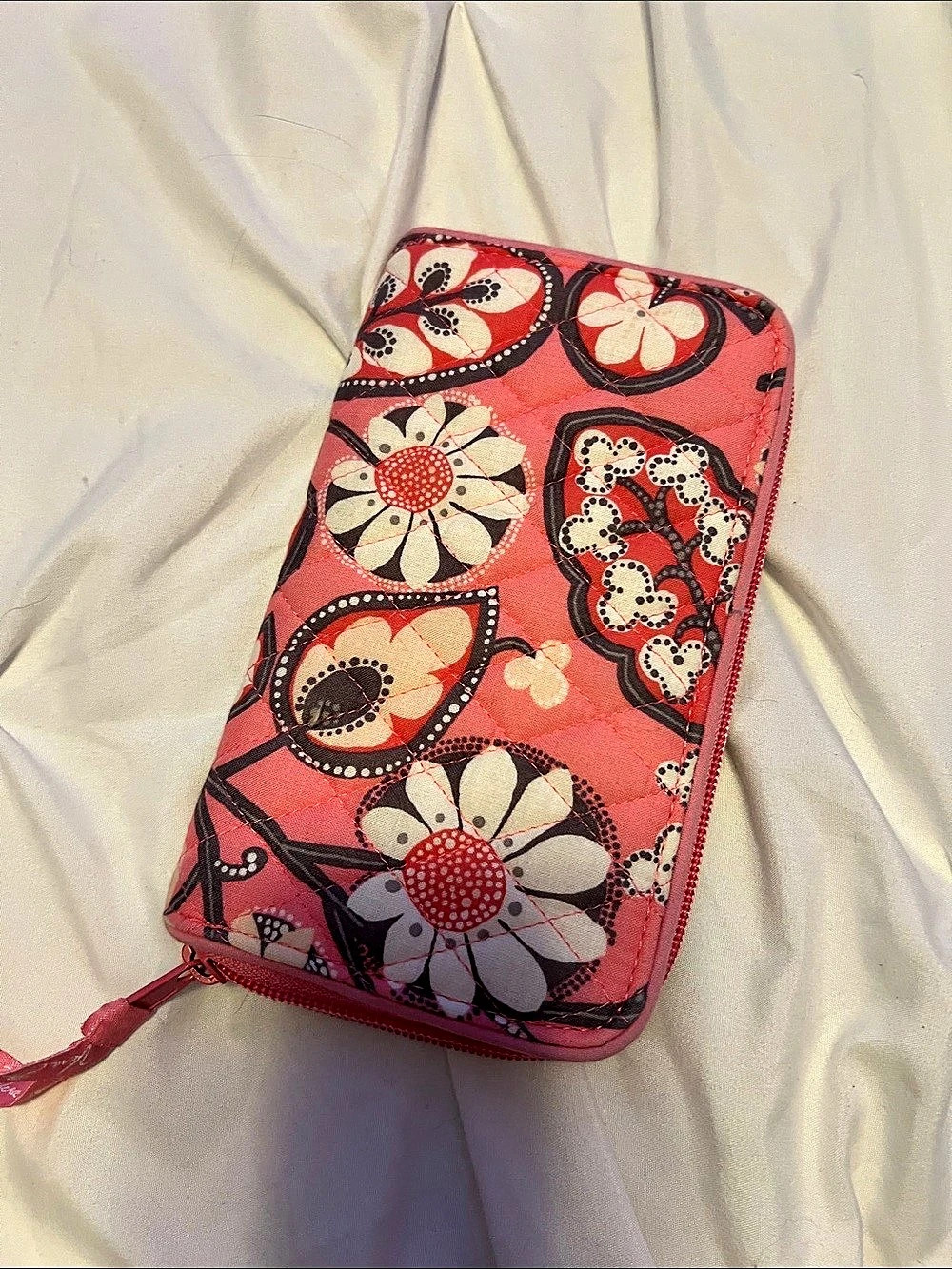 Vera Bradley Floral Cosmetic Bag in Pink & Red